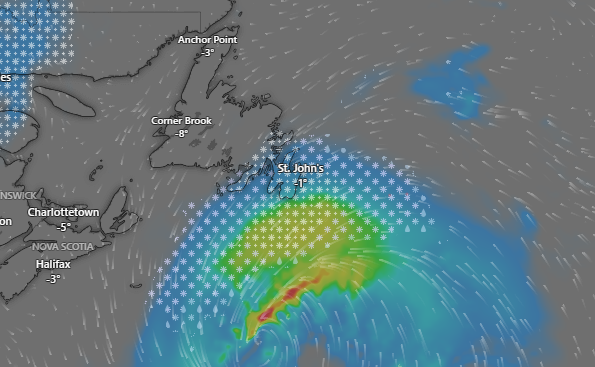 Winter Storm Expected to Impact Eastern Newfoundland Tuesday into Wednesday
